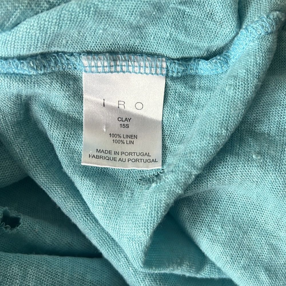 IRO Women’s Clay Linen Tee Aqua - Picture 5 of 6